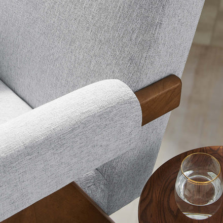 Lyra Fabric Armchair in Light Gray Fabric