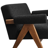 Sable Boucle Fabric Loveseat in Black
