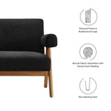 Sable Boucle Fabric Loveseat in Black
