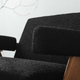 Sable Boucle Fabric Loveseat in Black