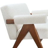Sable Boucle Fabric Loveseat in Ivory