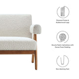 Sable Boucle Fabric Loveseat in Ivory