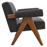 Sable Fabric Loveseat in Dark Gray Fabric