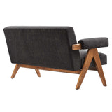 Sable Fabric Loveseat in Dark Gray Fabric