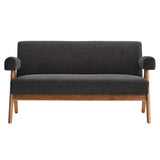 Sable Fabric Loveseat in Dark Gray Fabric