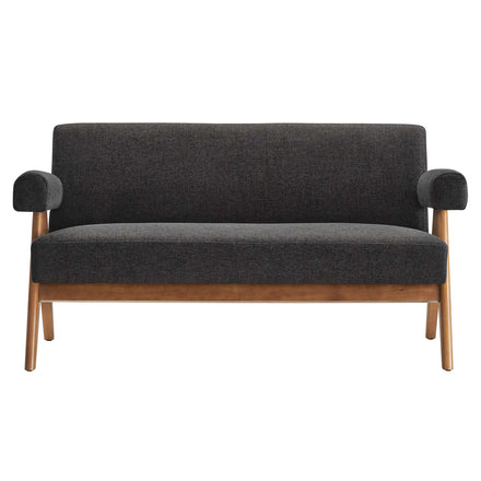 Lyra Fabric Loveseat in Dark Gray Fabric