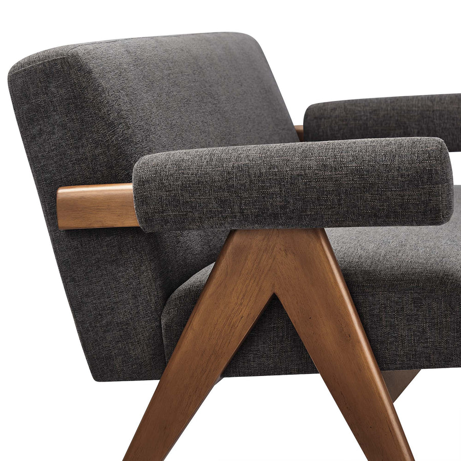 Sable Fabric Loveseat in Dark Gray Fabric