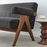 Sable Fabric Loveseat in Dark Gray Fabric