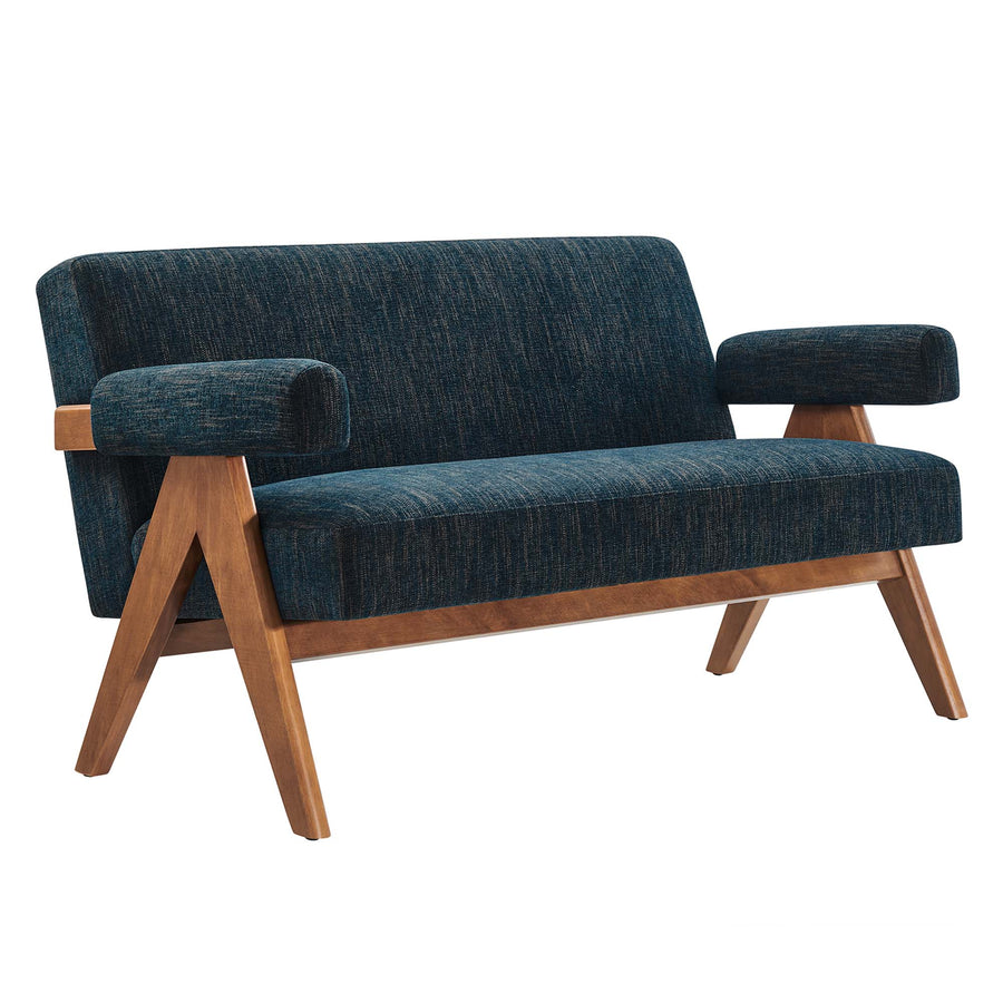 Sable Fabric Loveseat in Azure Fabric