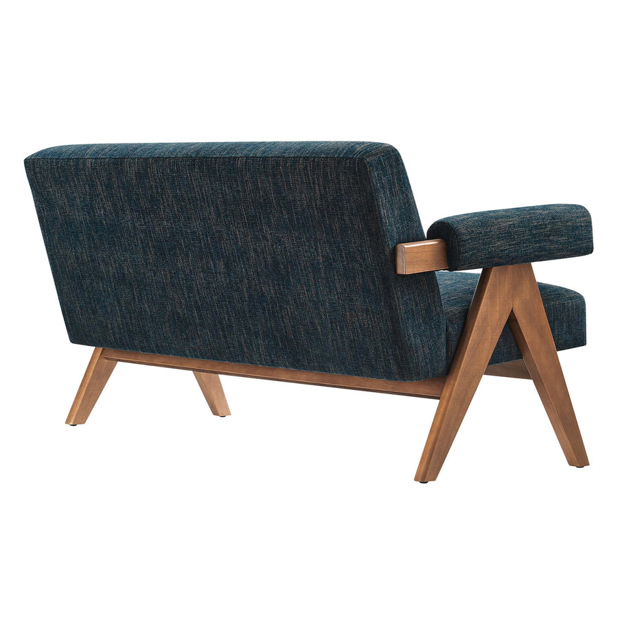 Sable Fabric Loveseat in Azure Fabric