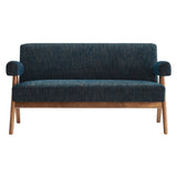 Sable Fabric Loveseat in Azure Fabric