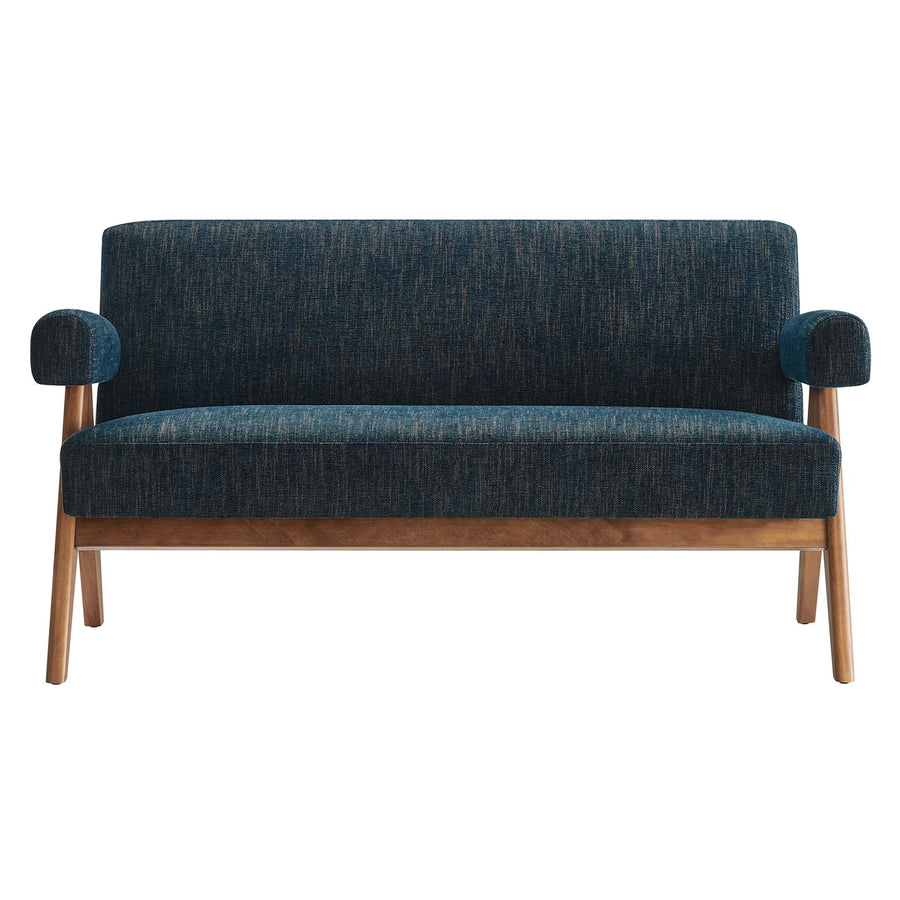 Sable Fabric Loveseat in Azure Fabric