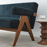 Sable Fabric Loveseat in Azure Fabric