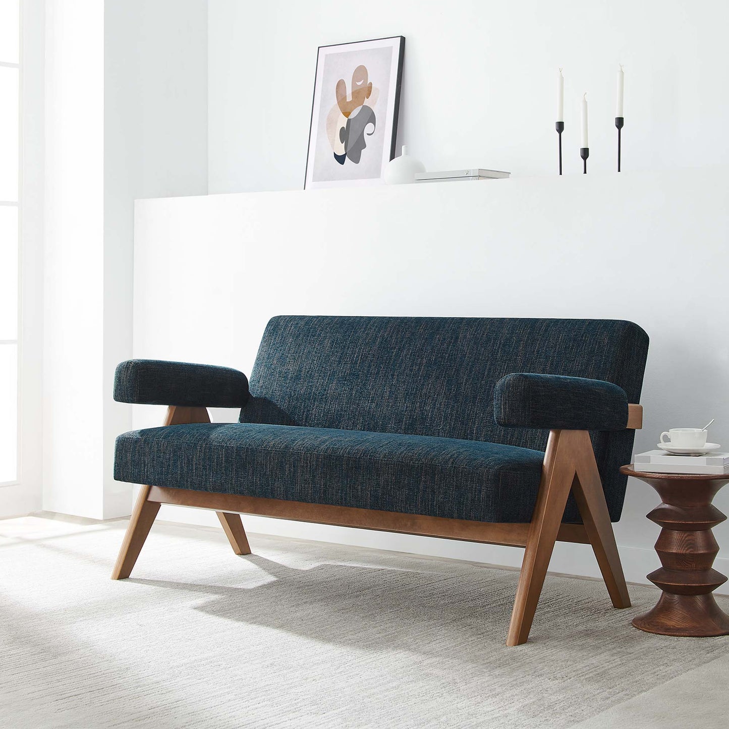 Lyra Fabric Loveseat by Furniture For America