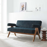 Sable Fabric Loveseat in Azure Fabric