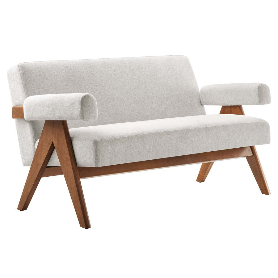 Sable Fabric Loveseat in Ivory Fabric