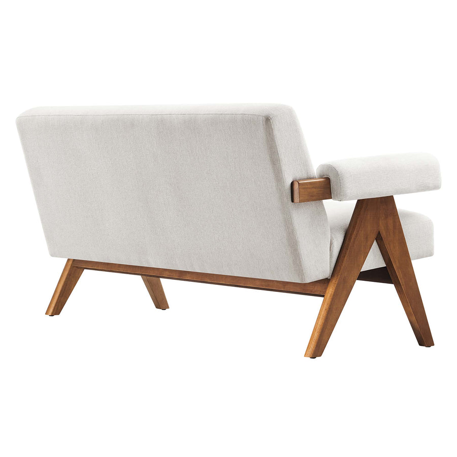 Sable Fabric Loveseat in Ivory Fabric