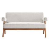 Sable Fabric Loveseat in Ivory Fabric