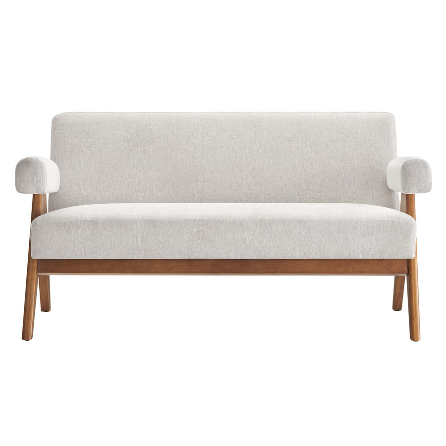 Sable Fabric Loveseat in Ivory Fabric