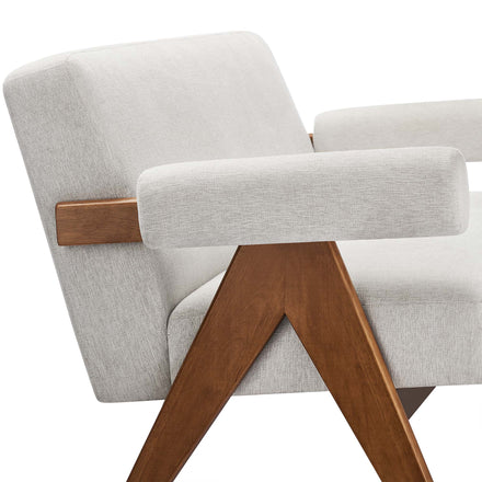 Lyra Fabric Loveseat in Ivory Fabric