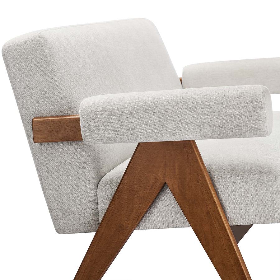 Sable Fabric Loveseat in Ivory Fabric