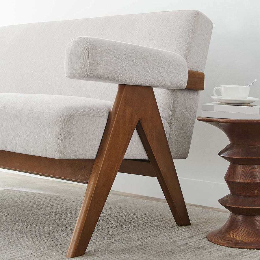 Sable Fabric Loveseat in Ivory Fabric