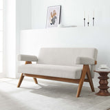 Sable Fabric Loveseat in Ivory Fabric