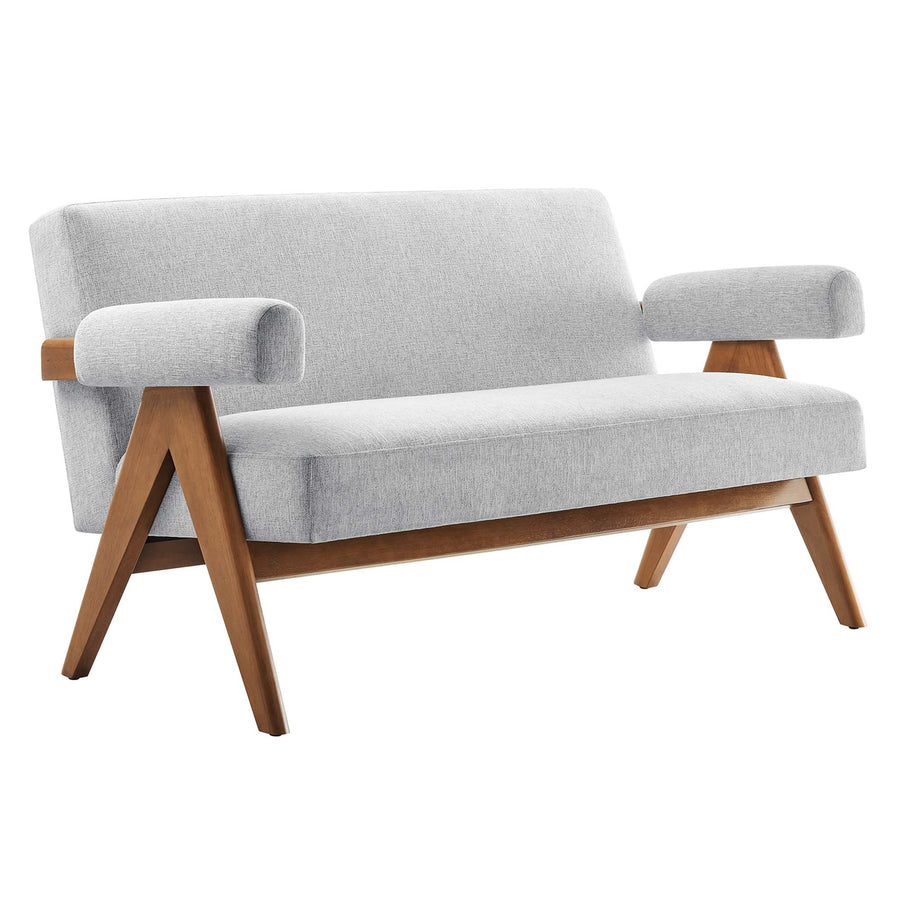 Sable Fabric Loveseat in Light Gray Fabric