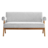 Sable Fabric Loveseat in Light Gray Fabric