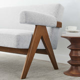 Sable Fabric Loveseat in Light Gray Fabric