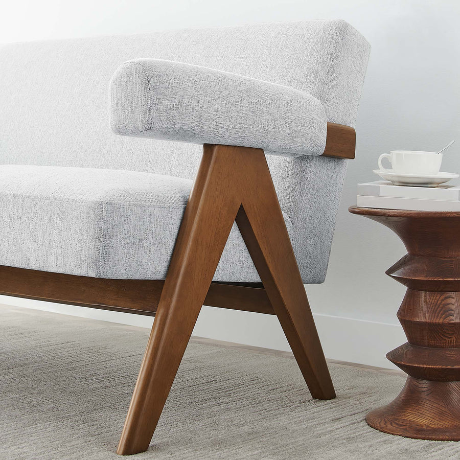 Sable Fabric Loveseat in Light Gray Fabric