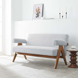 Sable Fabric Loveseat in Light Gray Fabric