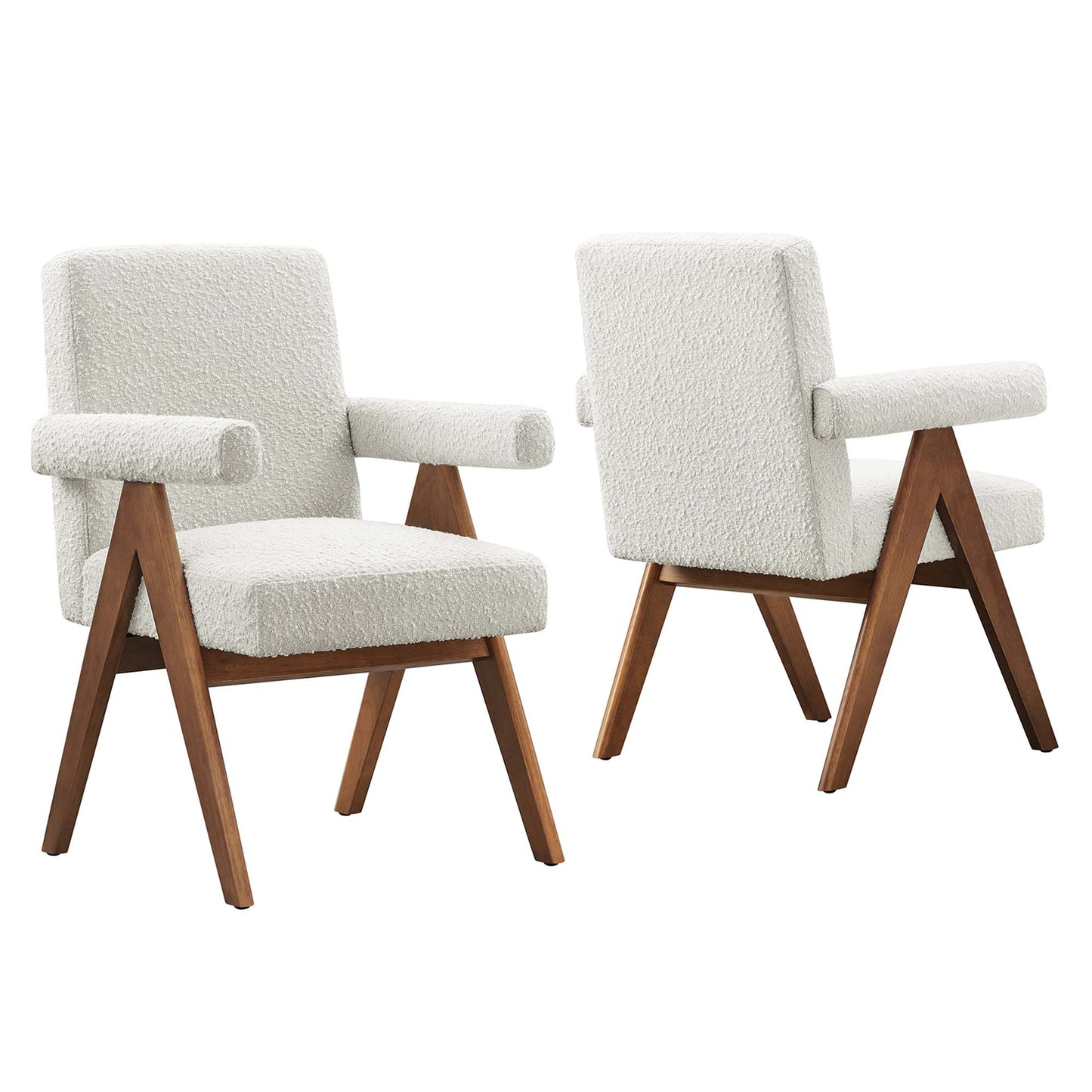 Lyra Boucle Fabric Dining Room Chair Set of 2 by Furniture For America