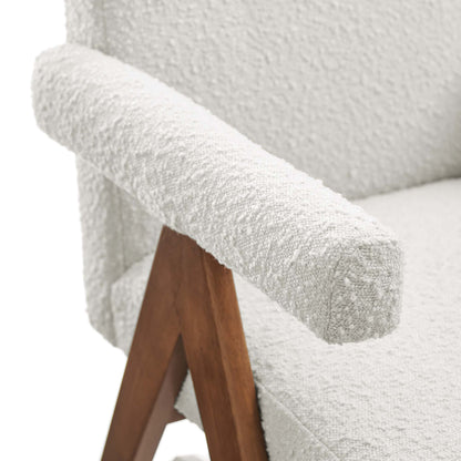 Lyra Boucle Fabric Dining Room Chair Set of 2 by Furniture For America