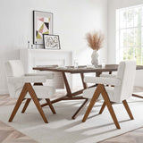 Sable Fabric Dining Room Chair Set of 2 in Ivory Fabric