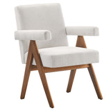 Sable Fabric Dining Room Chair Set of 2 in Ivory Fabric