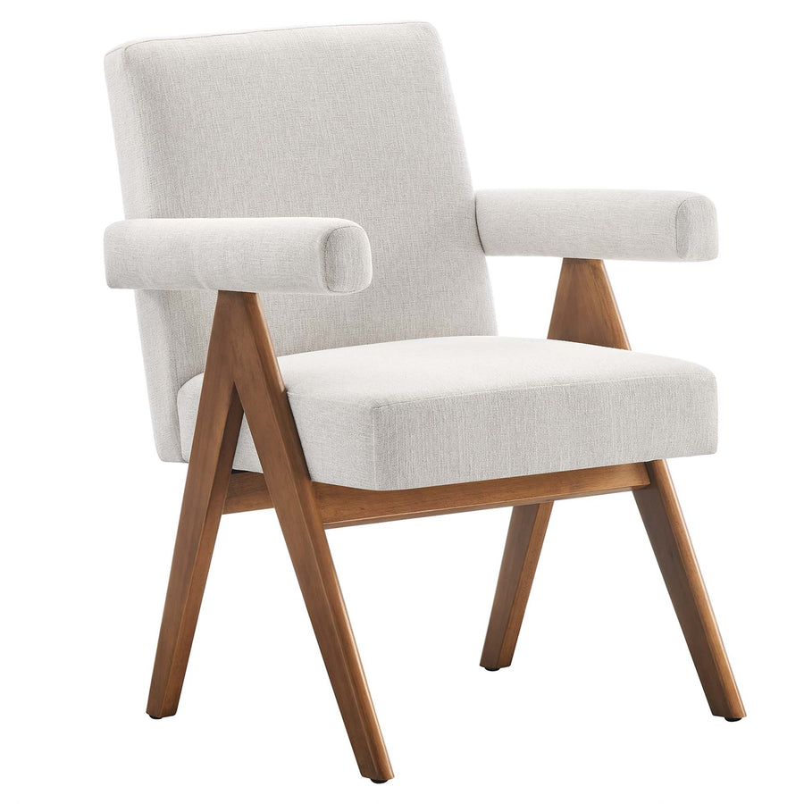 Sable Fabric Dining Room Chair Set of 2 in Ivory Fabric