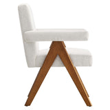 Sable Fabric Dining Room Chair Set of 2 in Ivory Fabric