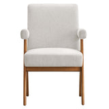 Sable Fabric Dining Room Chair Set of 2 in Ivory Fabric