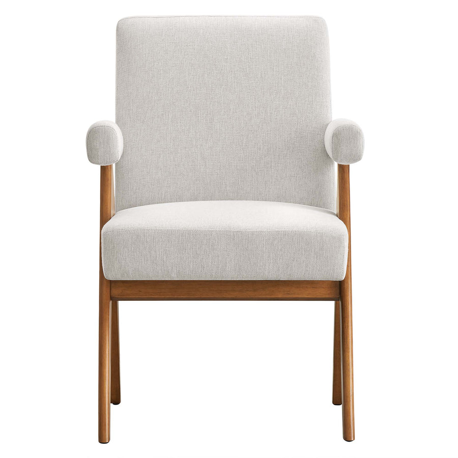 Sable Fabric Dining Room Chair Set of 2 in Ivory Fabric