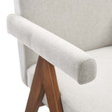 Sable Fabric Dining Room Chair Set of 2 in Ivory Fabric