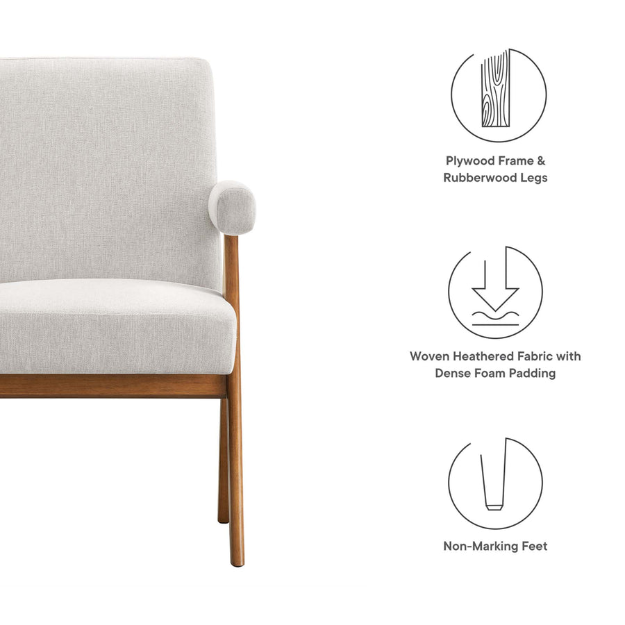 Sable Fabric Dining Room Chair Set of 2 in Ivory Fabric