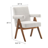 Sable Fabric Dining Room Chair Set of 2 in Ivory Fabric