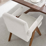 Sable Fabric Dining Room Chair Set of 2 in Ivory Fabric