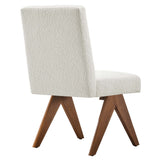 Sable Boucle Fabric Dining Room Side Chair Set of 2 in Ivory