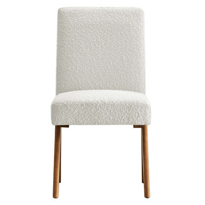 Lyra Boucle Fabric Dining Room Side Chair Set of 2 by Furniture For America