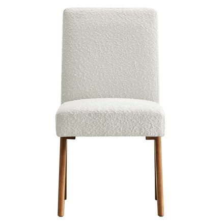 Lyra Boucle Fabric Dining Room Side Chair Set of 2 in Ivory