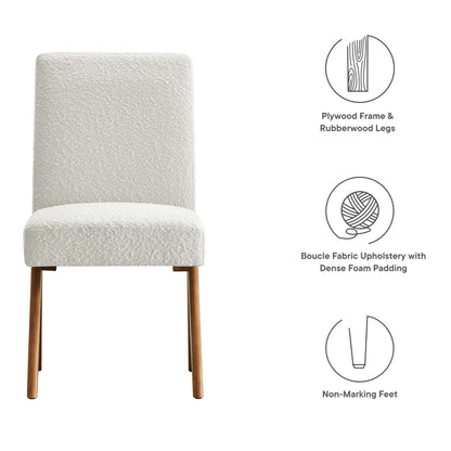 Lyra Boucle Fabric Dining Room Side Chair Set of 2 by Furniture For America