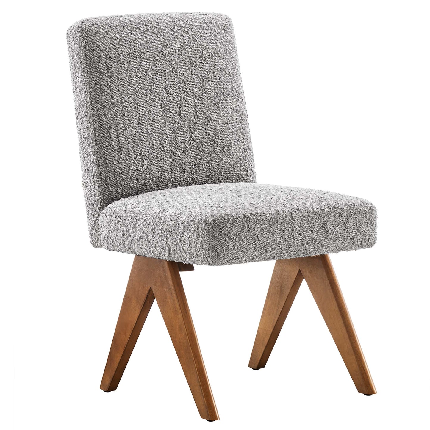 Lyra Boucle Fabric Dining Room Side Chair Set of 2 by Furniture For America