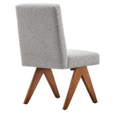 Sable Boucle Fabric Dining Room Side Chair Set of 2 in Light Gray
